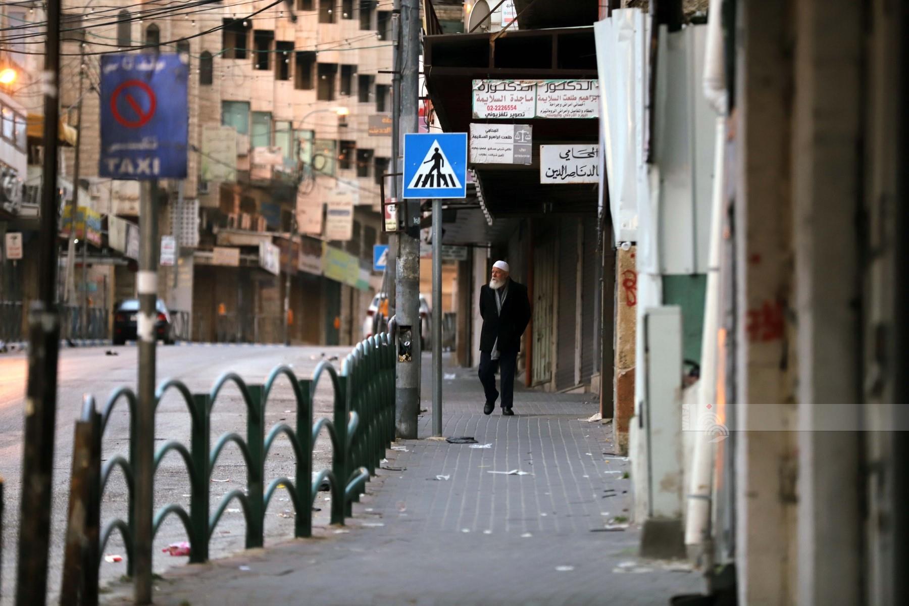 الاضراب الشامل يعم مدينة الخليل (تصوير - مشهور وحواح/وفا)